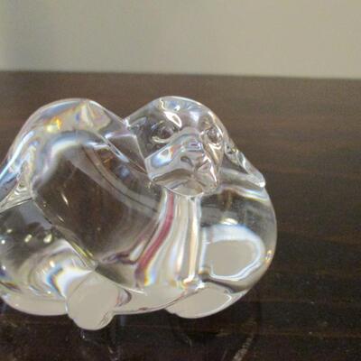 Steuben Crystal Puppy Love ~ Two Snuggling Puppies - Marked