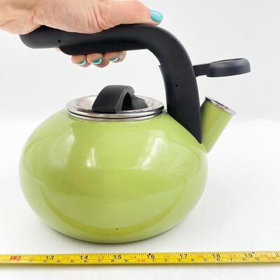 KITCHENAID GREEN ENAMEL 1.5 QT WHISTLING TEA KETTLE