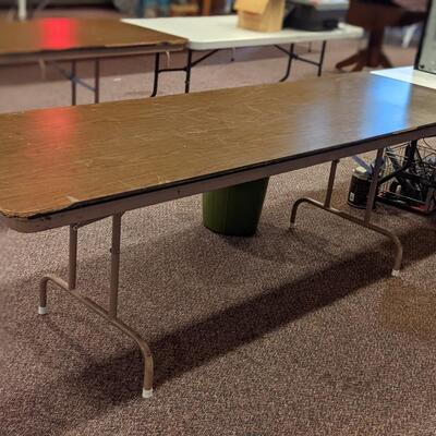8' Brown Folding Table