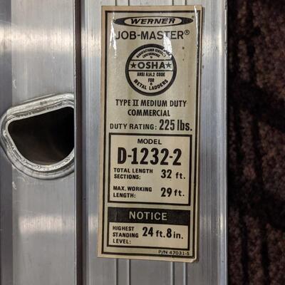 Werner Commercial 32' Extension Ladder-Like New