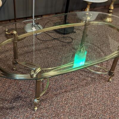 Oval Glass Top Coffee Table-Exc Condition