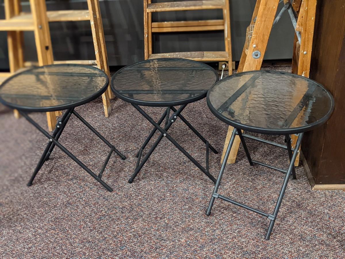 Glass Top Folding Patio Table