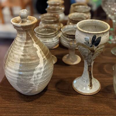 Lovely Set of Ceramic Goblets, etc