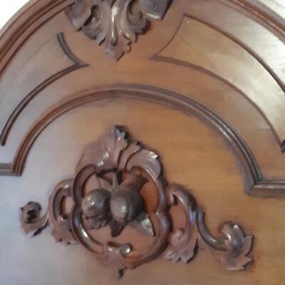 Lot 1 -Magnificently Carved Antique Wood Bed (Full Size) 