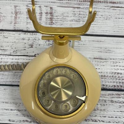 Golden Vintage Rotary Dial Telephone  
