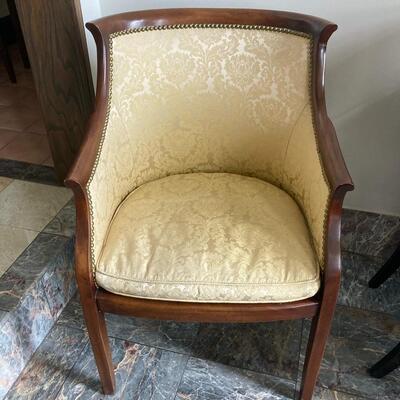 Wood trimmed side chair