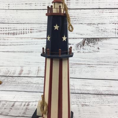 Patriotic Celebration Lighthouse Decoration Set of 2