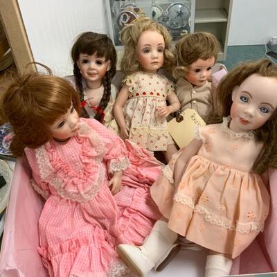 Lot of 5 Porcelain Dolls  #15