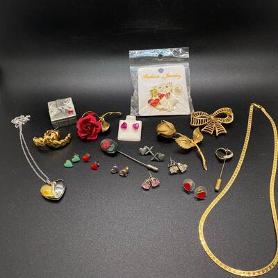 Hearts and Flowers Romantic Love Jewelry Lot