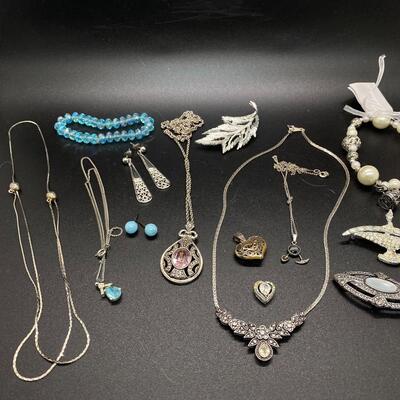 Silvertone Jewelry Fashion Accessory Lot