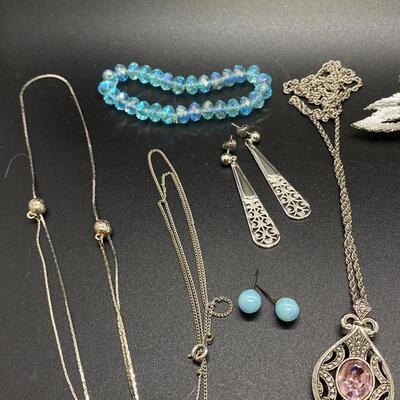 Silvertone Jewelry Fashion Accessory Lot
