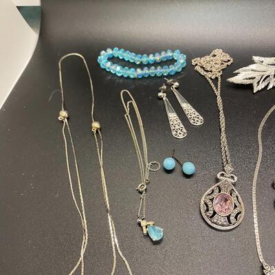 Silvertone Jewelry Fashion Accessory Lot