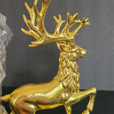 Lot 57: Roman Inc. 14 inch Gold Deer Home Decor 