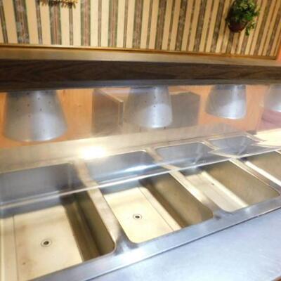 Commercial Self-Service Warming Bar Self-Service Food Station with Sneeze Guard Mobile