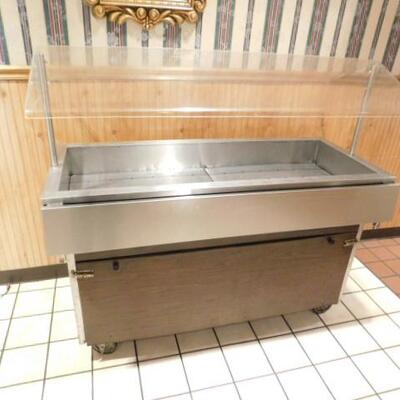 Commercial Self-Service Cold Bar Self-Service Food Station with Sneeze Guard Mobile