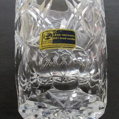 Clear Lead Crystal Cut Glass Vase, Made in German Democratic Republic