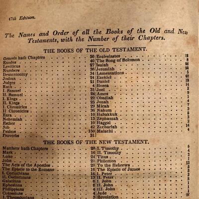 1843 Bible w/ inscription from Charles Wesley to his son.