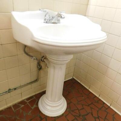 Porcelain Pedestal Single Basin Sink #2 of 2  (CH)