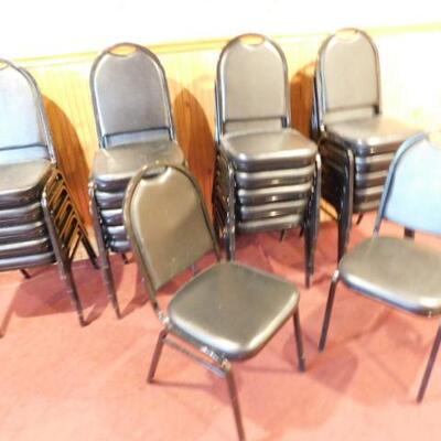 Commercial Grade Cushioned Stackable Dining Chairs Approximately 22pcs (CH)