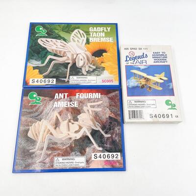 WOODEN BUG AND PLANE MODEL BUILDING KITS