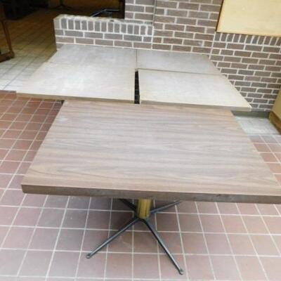 Set of Five Commercial Four Top Tables Various Sizes