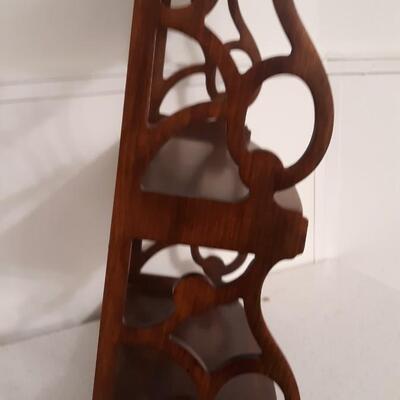 Lot 10-Antique Wood Shelf Intricate Scroll Detail -HandMade?