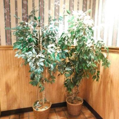 Pair of Mid Size Artificial Plants in Basket Planters 52