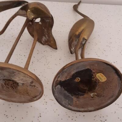Lot 14-Vintage Brass Birds Set of Two
