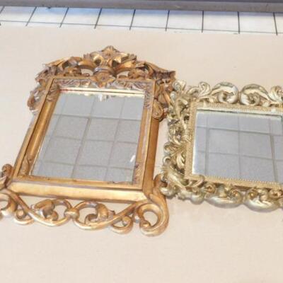 Pair of Composite Framed Provincial Style Wall Mirrors