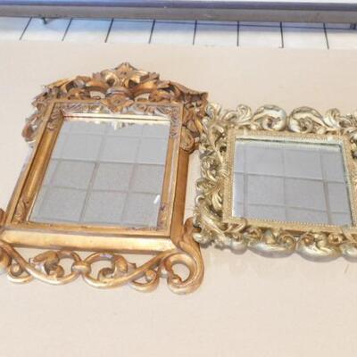 Pair of Composite Framed Provincial Style Wall Mirrors
