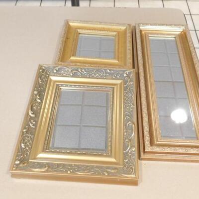 Set of Three Framed Wall Mirrors 