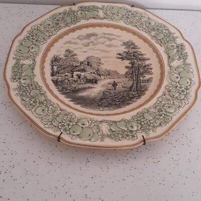 Lot 15-Vintage Crown Ducal Florentine England Offenham Village Plate