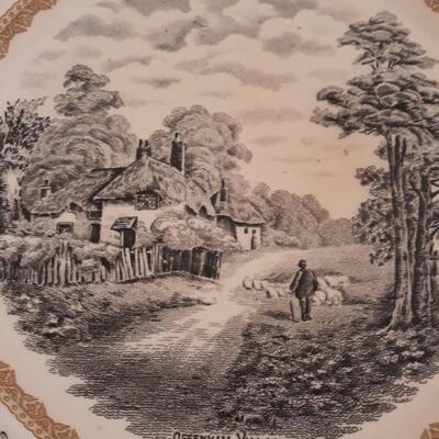 Lot 15-Vintage Crown Ducal Florentine England Offenham Village Plate