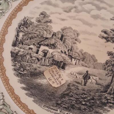 Lot 15-Vintage Crown Ducal Florentine England Offenham Village Plate