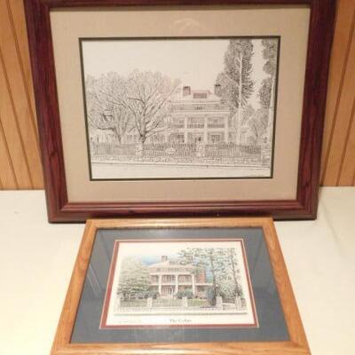 Historic Hendersonville Framed Art Pair of The Cedars 