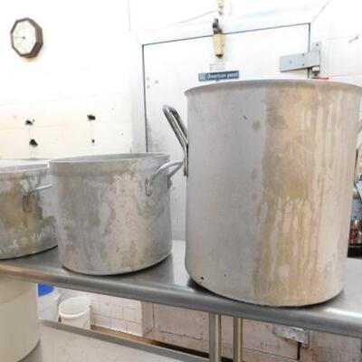 Set of Three Commercial Kitchen NSF Cooking Pots Various Sizes