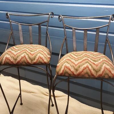Lot-25 Pair of Nice Heavy Bar Stools 