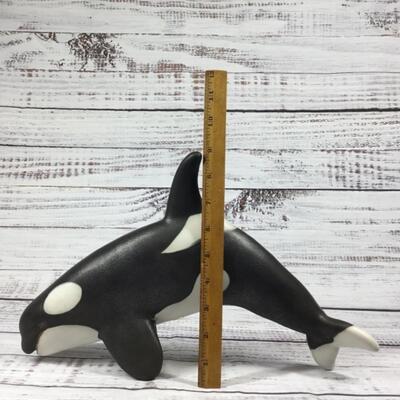 Vintage Ceramic Pottery Wall Hanging Orca Killer Whale C Starr