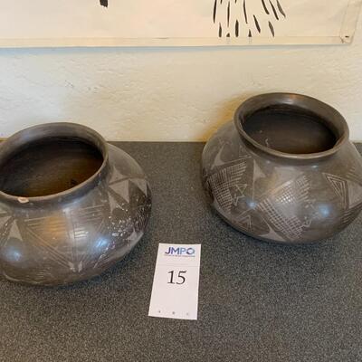 Pair #1 of Mata Ortiz bowls. 