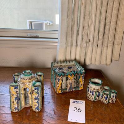 Pottery candle holders