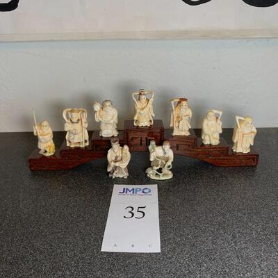 Japanese figures and stand