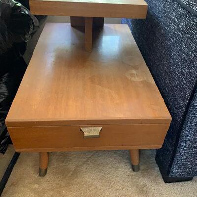 Art glass lamp and side table