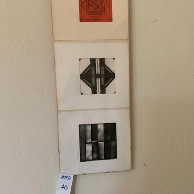 Triptych art, signed and numbered