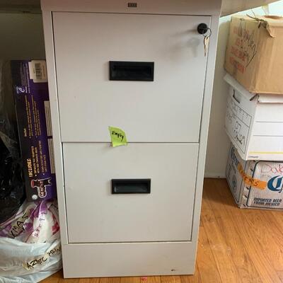 Pair of locking file cabinets