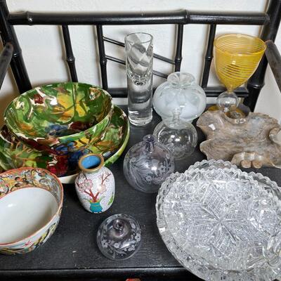 Calpotter bowls, art glass, more