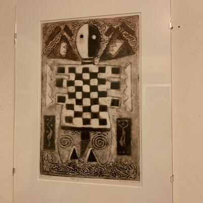 Numbered Collograph wall art