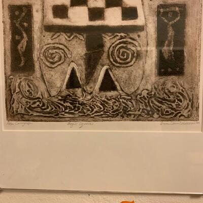 Numbered Collograph wall art
