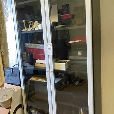 Storage cabinet with glass framed doors, 5 shelves
