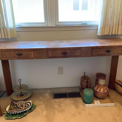 Wood console table