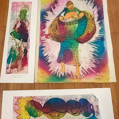 Assorted art photos and batik
